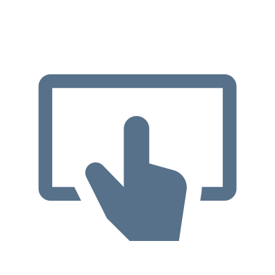 Піктограма сенсорного екрана синього кольору